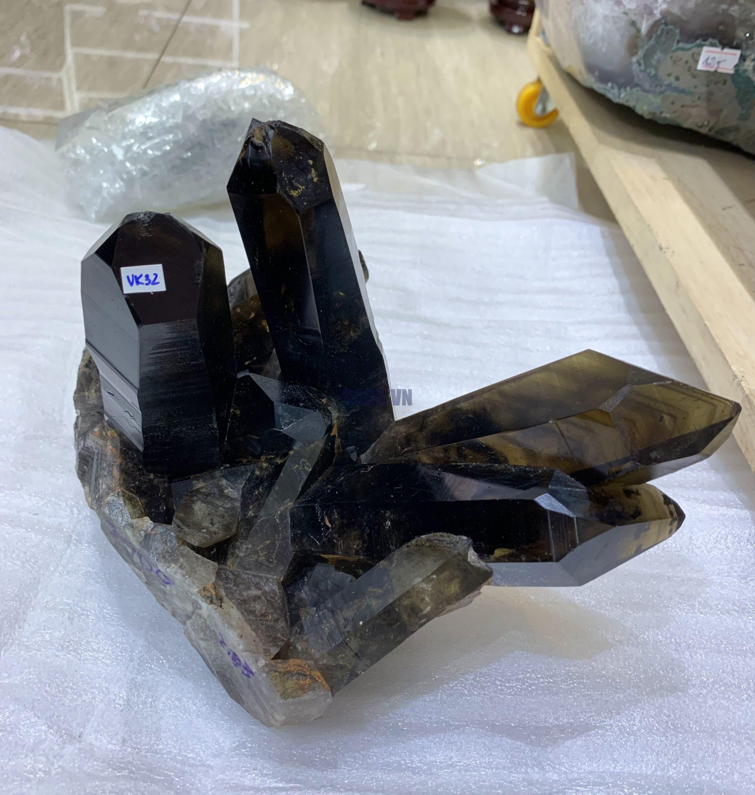 Cụm tinh thể Thạch Anh Khói Vàng – Smoky citrine quartz (VK32) | CADA DECOR