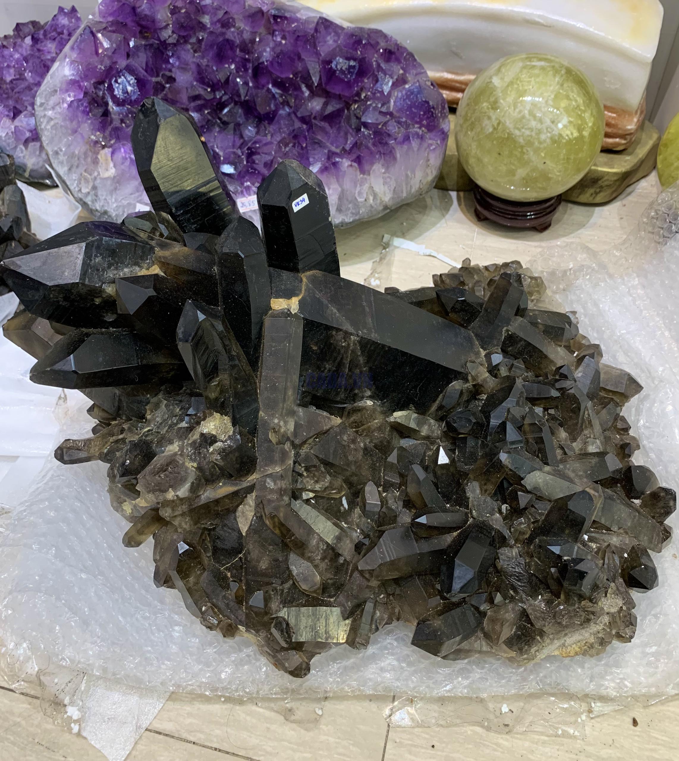 Cụm tinh thể Thạch Anh Khói Vàng – Smoky citrine quartz (VK34) | CADA DECOR