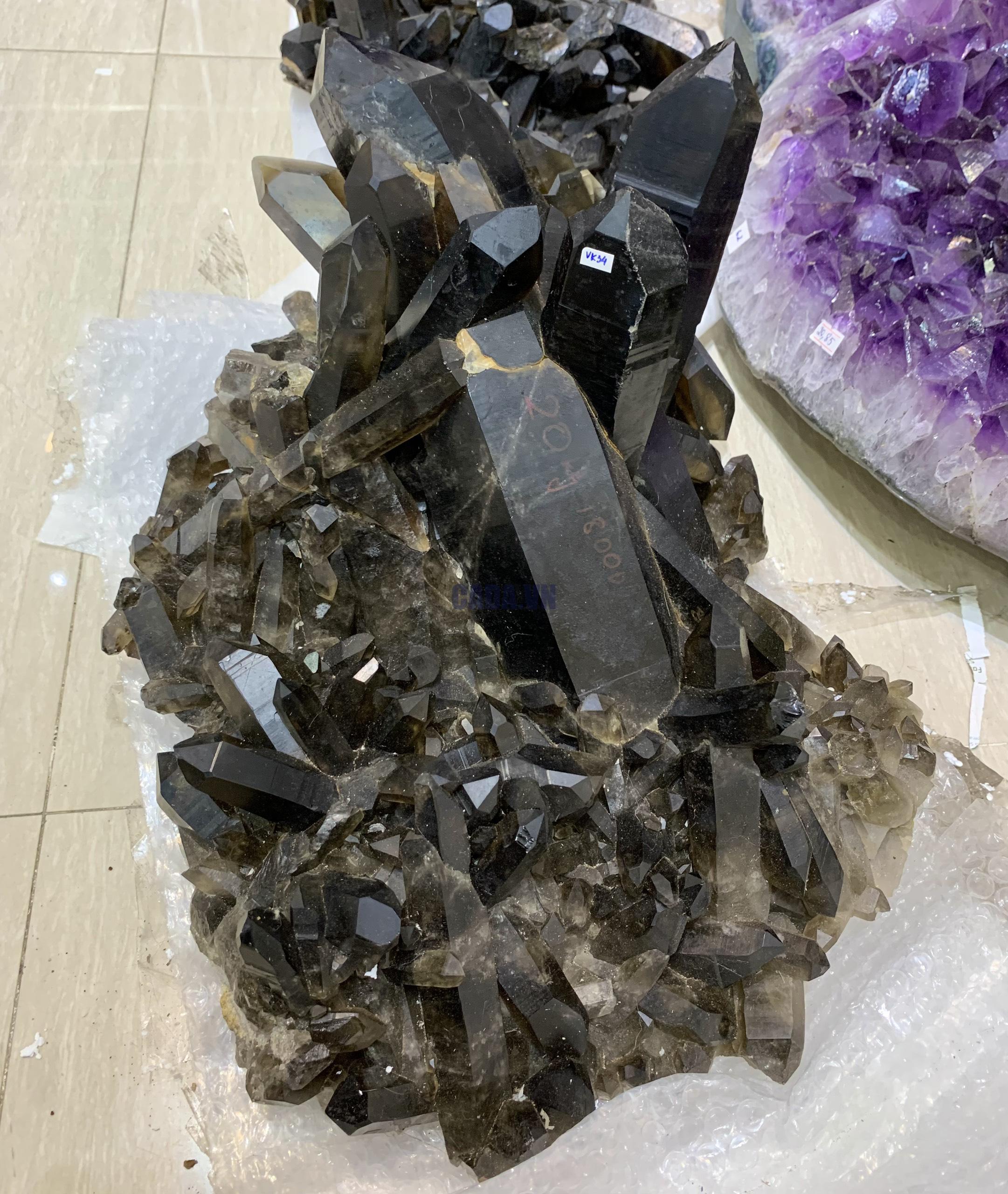 Cụm tinh thể Thạch Anh Khói Vàng – Smoky citrine quartz (VK34) | CADA DECOR