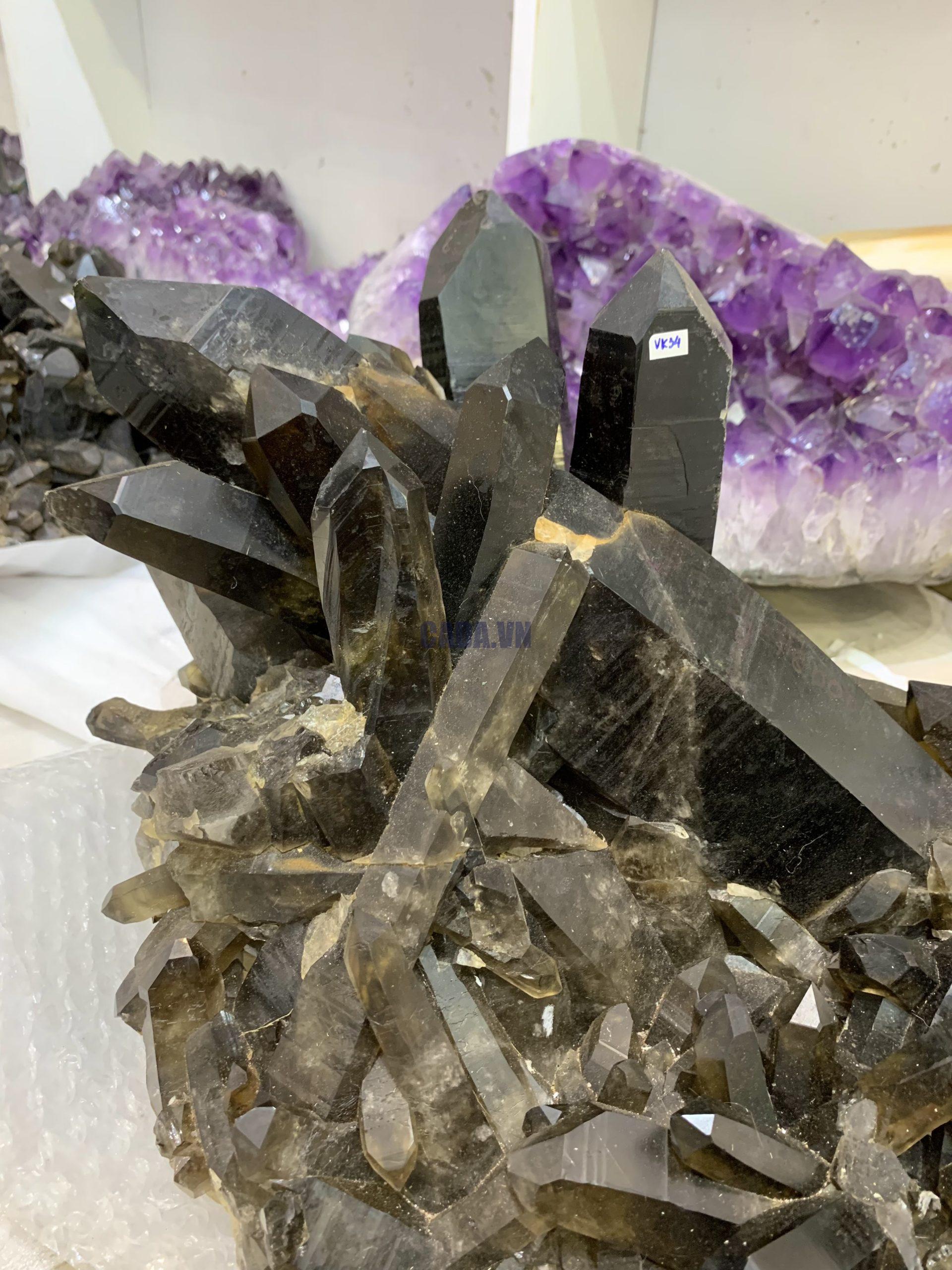 Cụm tinh thể Thạch Anh Khói Vàng – Smoky citrine quartz (VK34) | CADA DECOR