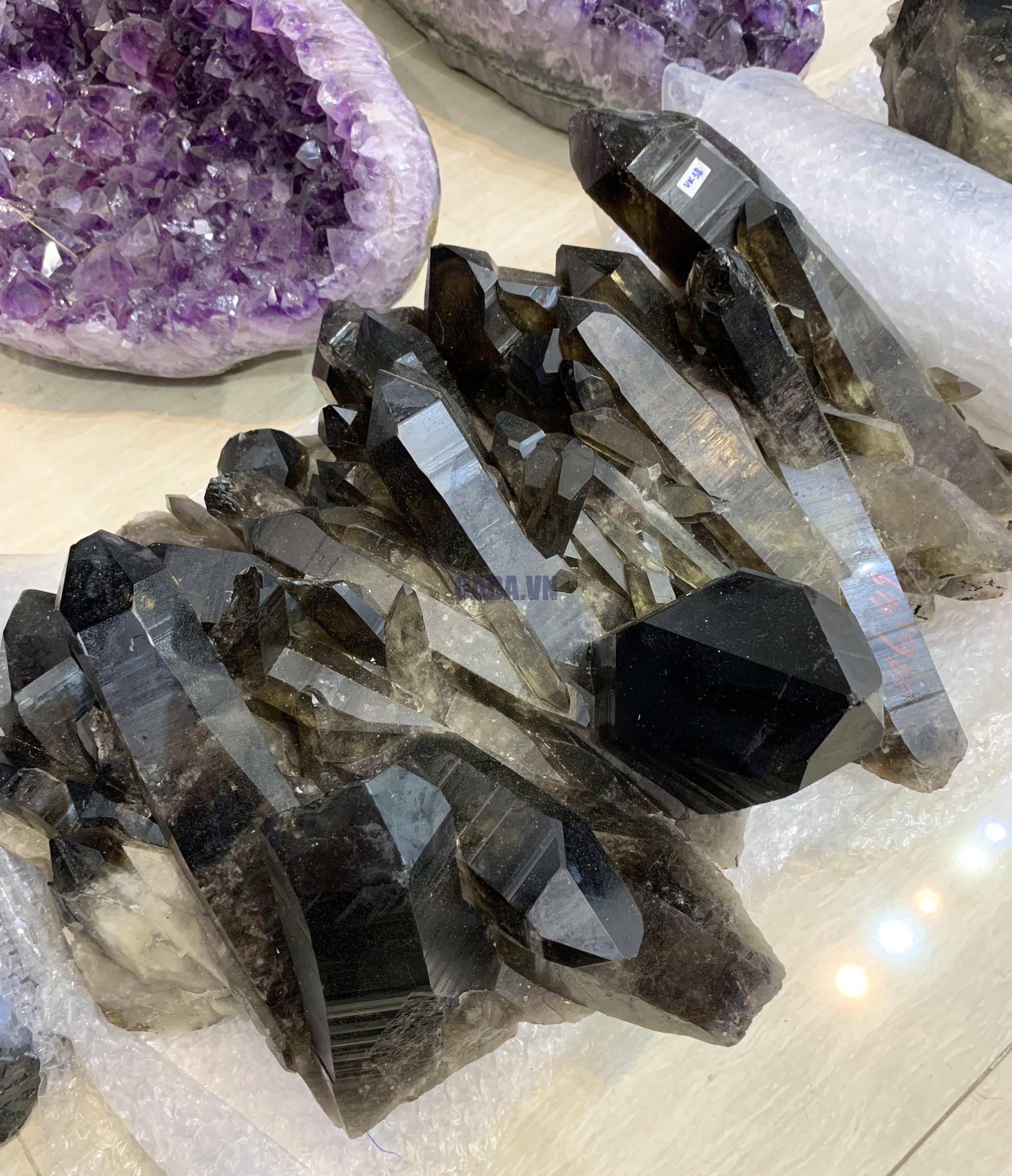 Cụm tinh thể Thạch Anh Khói Vàng – Smoky citrine quartz (VK38) | CADA DECOR