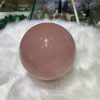 Bi cầu Thạch Anh Hồng sao – Rose Quartz Sphere (BH230), ĐK: 9,5CM, KL: 1,328KG