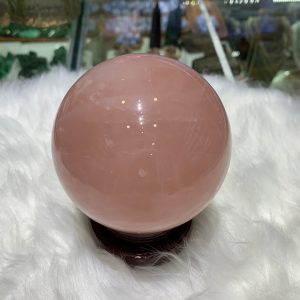 Bi cầu Thạch Anh Hồng sao – Rose Quartz Sphere (BH231), ĐK: 8,9CM, KL: 1,032KG