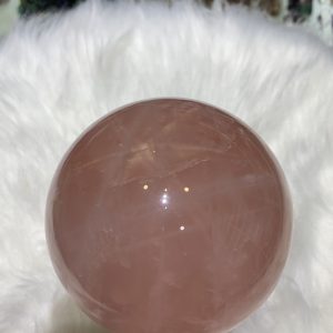 Bi cầu Thạch Anh Hồng sao – Rose Quartz Sphere (BH233), ĐK: 9,2CM, KL: 1,142KG
