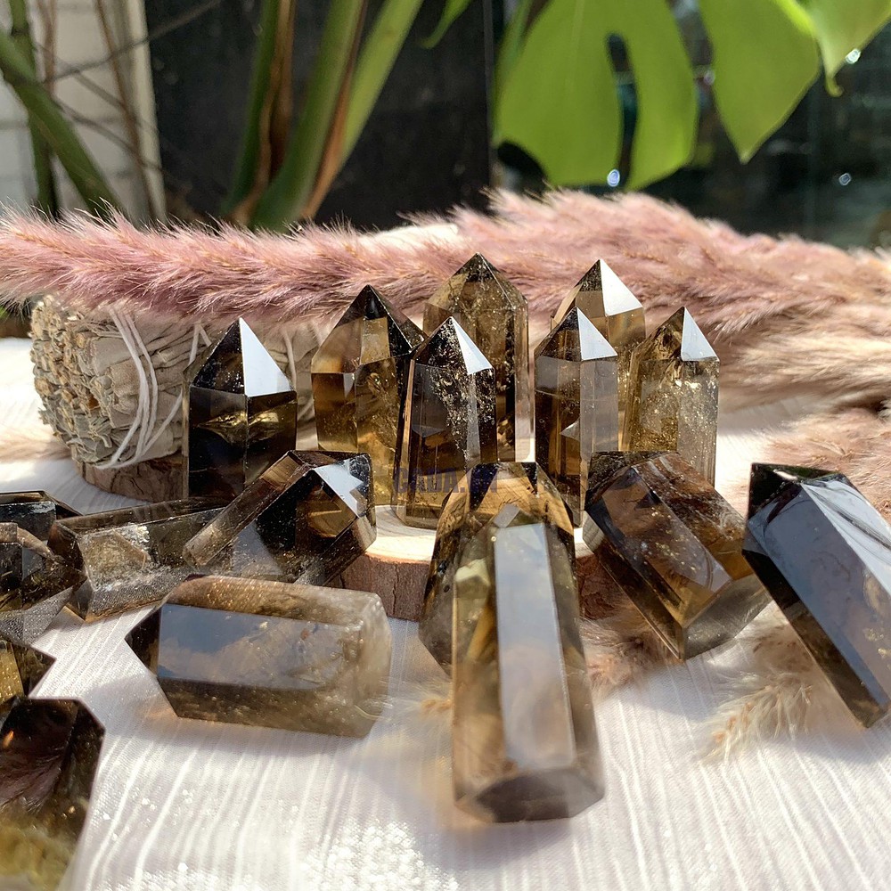 Trụ thạch anh khói mini - Smoky quartz