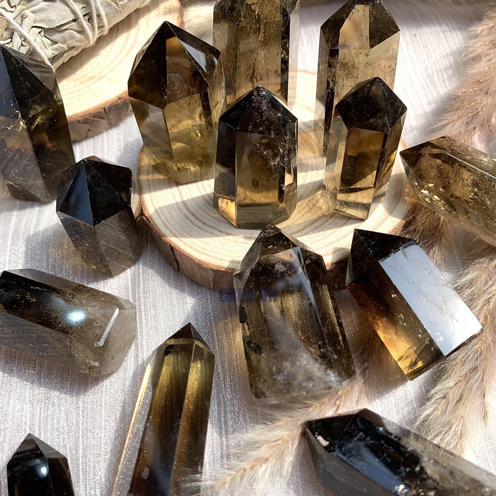 Trụ thạch anh khói mini - Smoky quartz