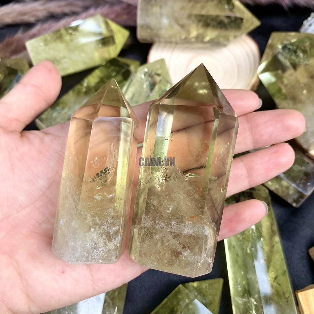 Trụ thạch anh vàng trong - Citrine