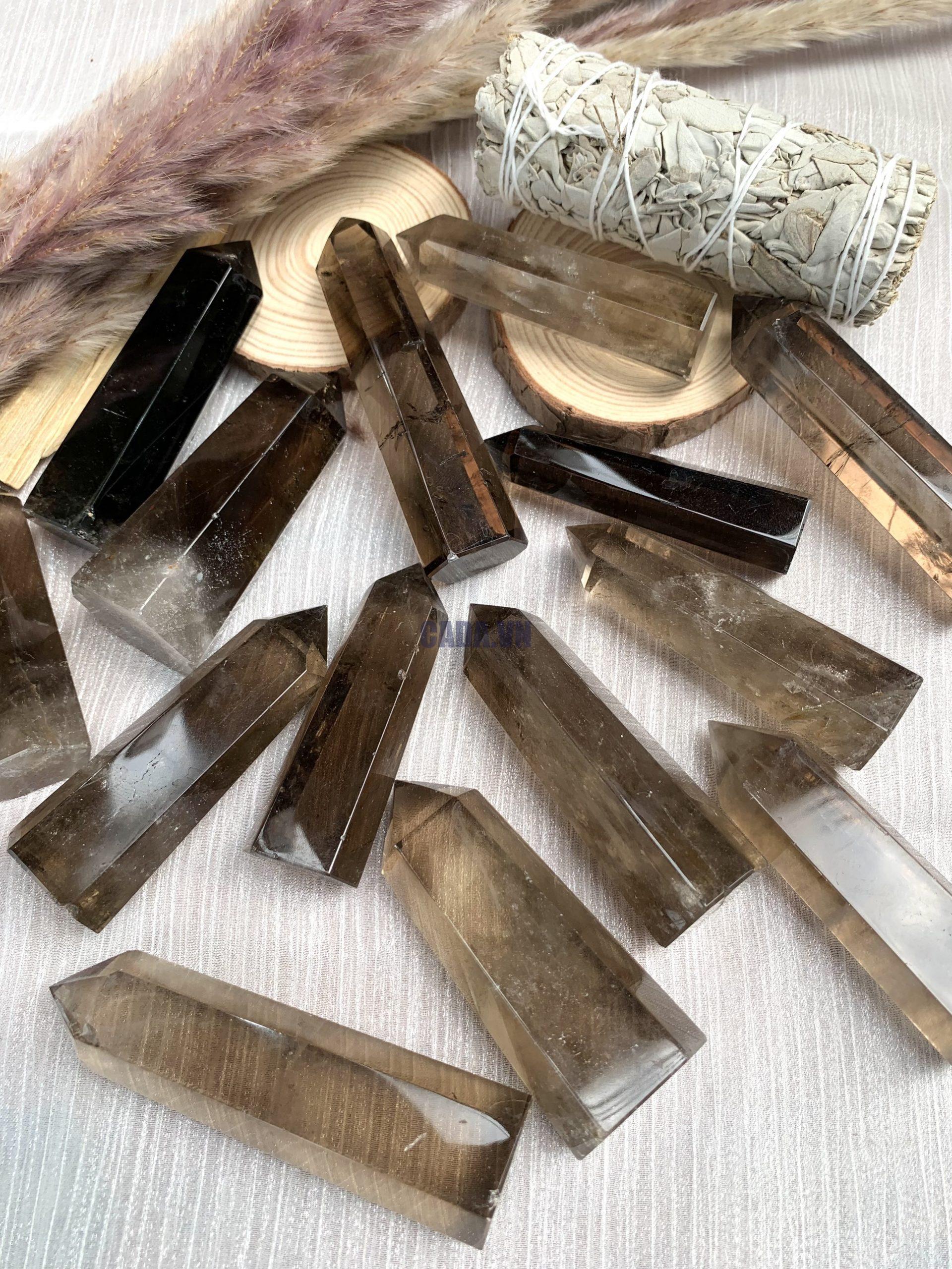 Trụ thạch anh khói trong - Smoky quartz | CADA DECOR