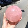 Bi cầu Thạch Anh Hồng sao – Rose Quartz Sphere (BH229), ĐK: 9,5CM, KL: 1,286KG