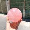 Bi cầu Thạch Anh Hồng sao – Rose Quartz Sphere (BH232), ĐK: 9,1CM, KL: 1,124KG
