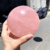 Bi cầu Thạch Anh Hồng sao – Rose Quartz Sphere (BH232), ĐK: 9,1CM, KL: 1,124KG