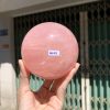 Bi cầu Thạch Anh Hồng sao – Rose Quartz Sphere (BH223), ĐK: 9,2CM, KL: 1,13KG