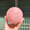 Bi cầu Thạch Anh Hồng sao – Rose Quartz Sphere (BH228), ĐK: 9,3CM, KL: 1,204KG