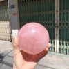 Bi cầu Thạch Anh Hồng sao – Rose Quartz Sphere (BH225), ĐK: 8,9CM, KL: 1,026KG