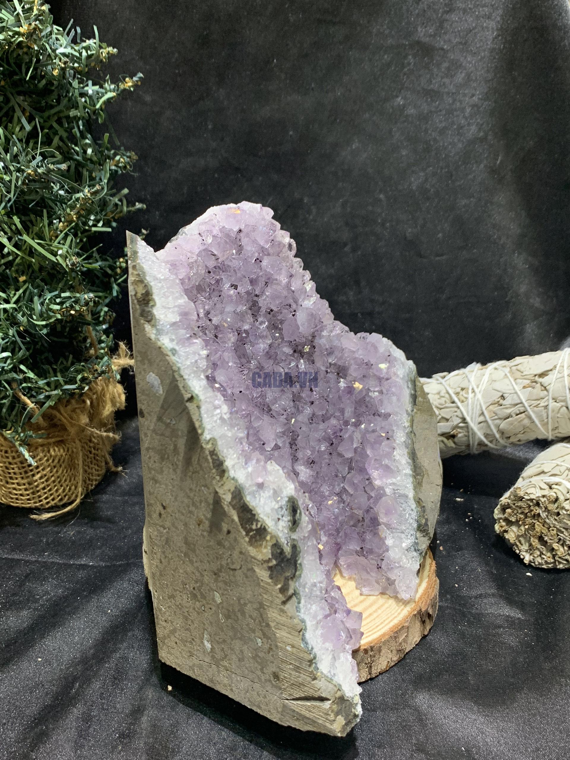 HỐC THẠCH ANH TÍM NHỎ – SMALL AMETHYST GEODE (TV432), KL: 2,148KG, KT: 16,3*16CM