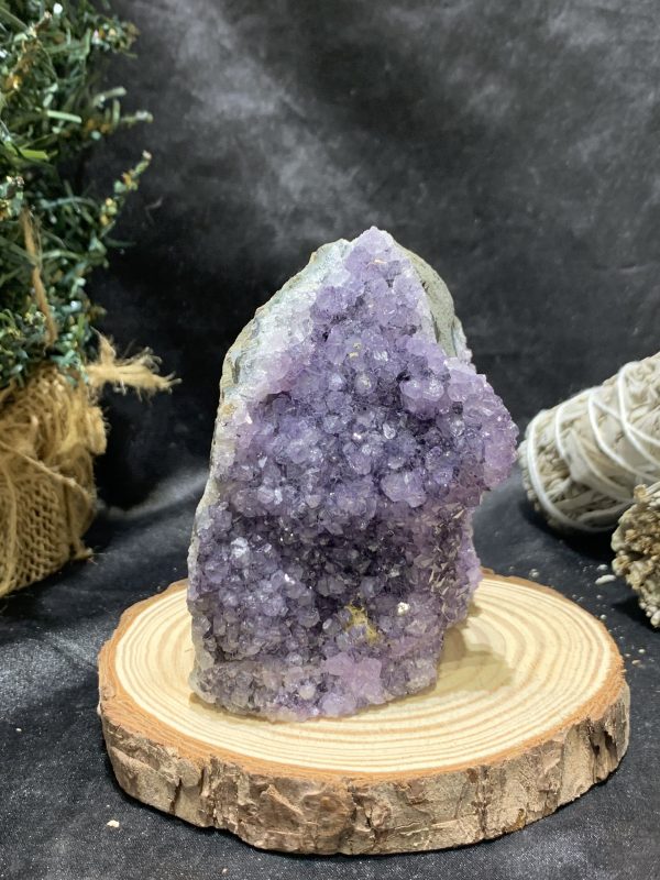 HỐC THẠCH ANH TÍM NHỎ – SMALL AMETHYST GEODE (TV425), KL: 0,46KG, KT: 7,5*10,5CM