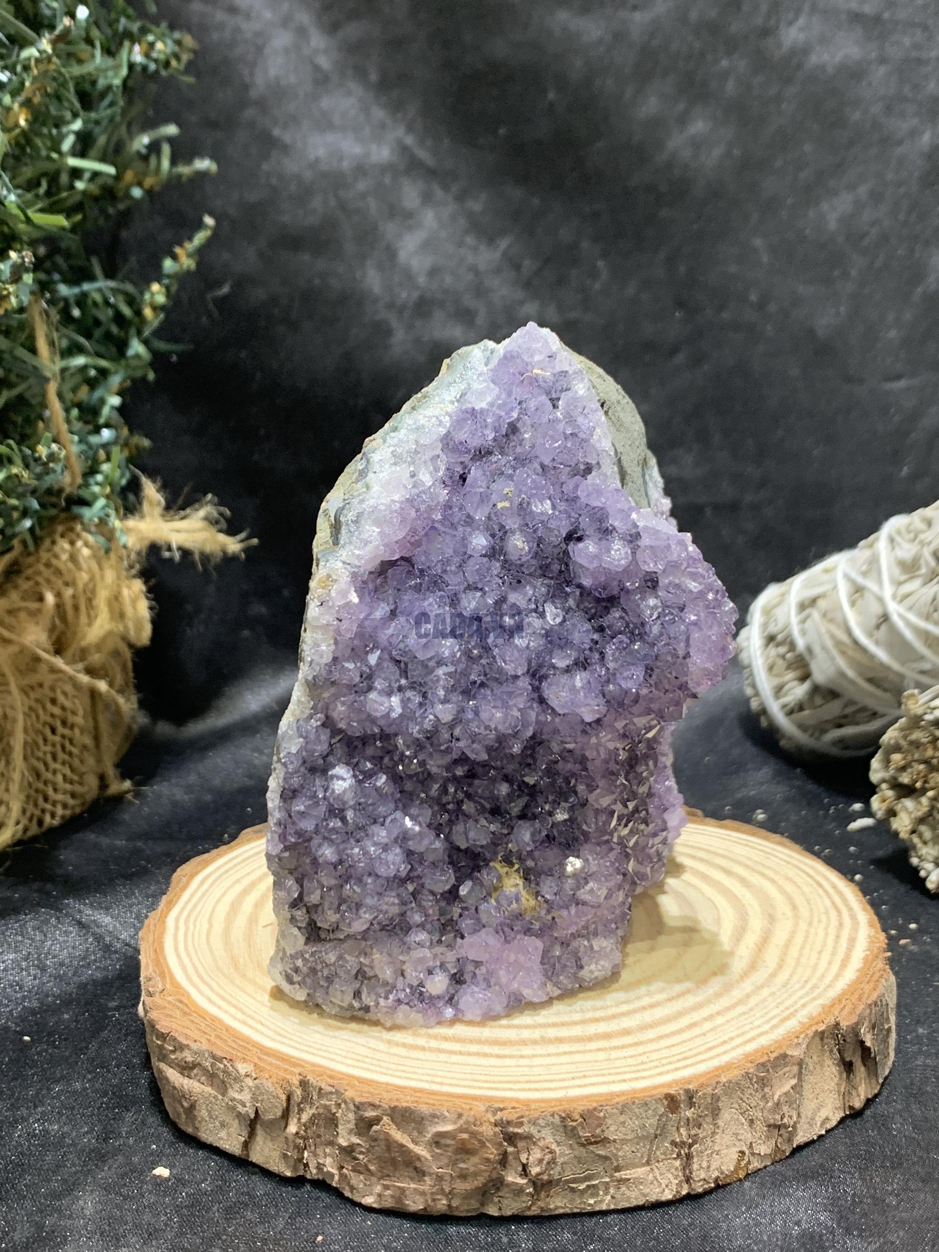 HỐC THẠCH ANH TÍM NHỎ – SMALL AMETHYST GEODE (TV425), KL: 0,46KG, KT: 7,5*10,5CM