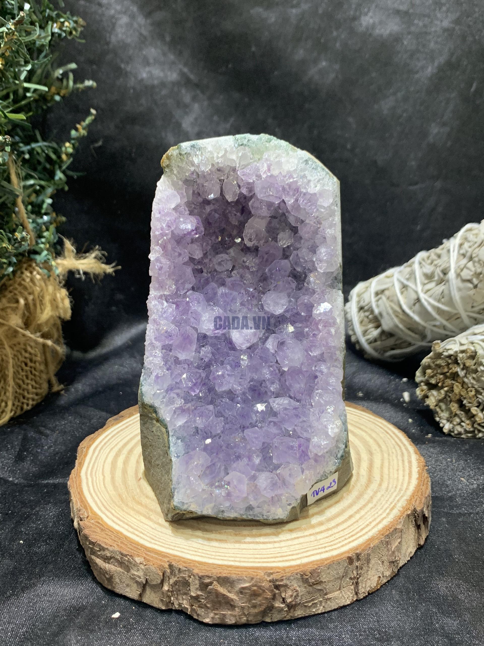 HỐC THẠCH ANH TÍM NHỎ – SMALL AMETHYST GEODE (TV423), KL: 0,484KG, KT: 6,2*10,5CM