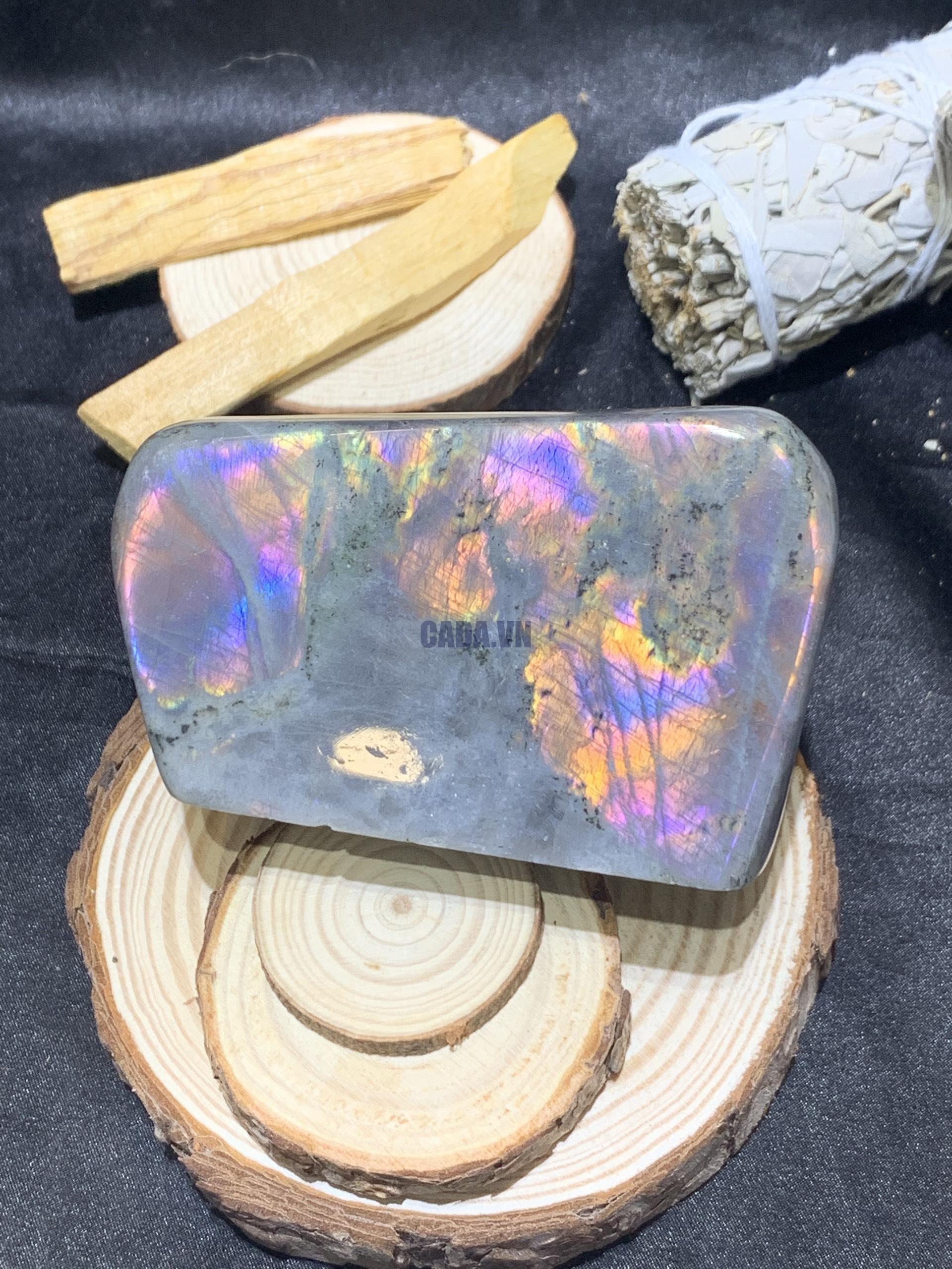 ĐÁ XÀ CỪ – HẮC NGUYỆT QUANG – Labradorite (XC227) – KL: 530GRAM