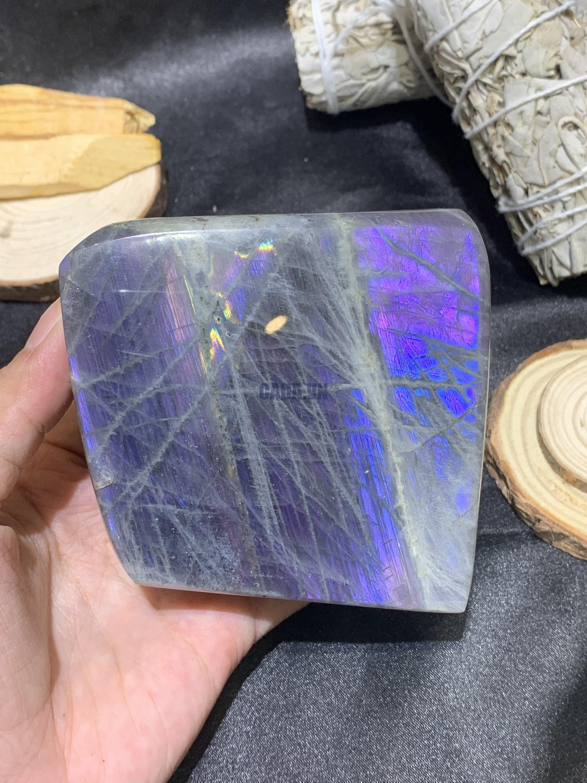 ĐÁ XÀ CỪ – HẮC NGUYỆT QUANG – Labradorite (XC220) – KL: 512GRAM