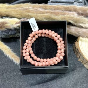 Vòng tay 3 vòng quấn Đào hoa - Rhodochrosite 6mm| CADA DECOR