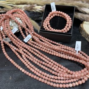Vòng tay 3 vòng quấn Đào hoa - Rhodochrosite 6mm| CADA DECOR