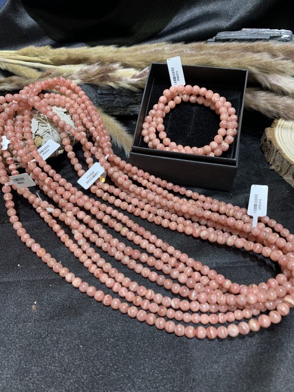 Vòng tay 3 vòng quấn Đào hoa - Rhodochrosite 6mm| CADA DECOR