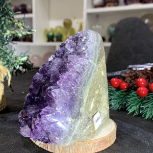 HỐC THẠCH ANH TÍM NHỎ – SMALL AMETHYST GEODE (TV431), KL: 0,62KG, KT: 12*8CM