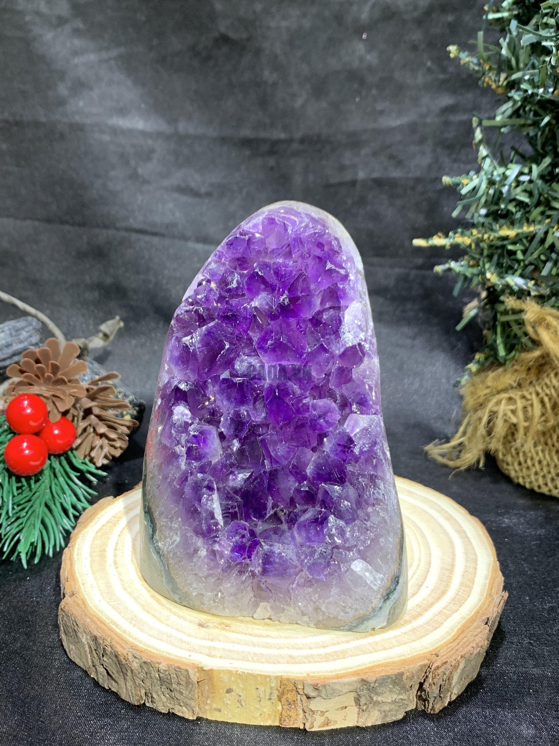 HỐC THẠCH ANH TÍM NHỎ – SMALL AMETHYST GEODE (TV435), KL: 0,535KG, KT: 12*7CM