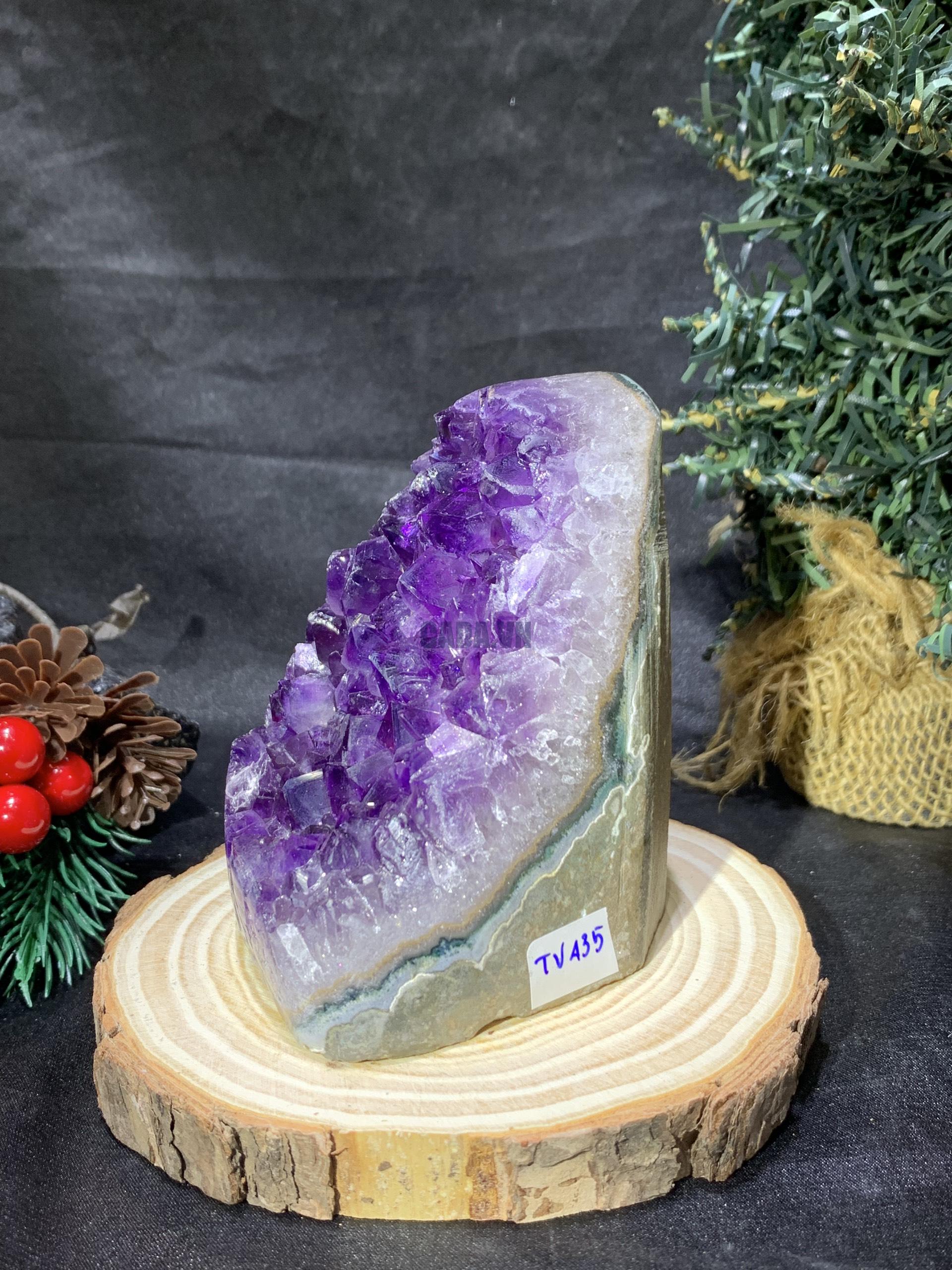 HỐC THẠCH ANH TÍM NHỎ – SMALL AMETHYST GEODE (TV435), KL: 0,535KG, KT: 12*7CM