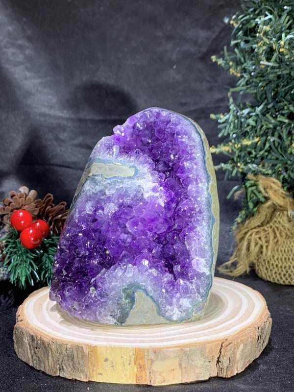 HỐC THẠCH ANH TÍM NHỎ – SMALL AMETHYST GEODE (TV436), KL: 0,44KG, KT: 11*7,5CM