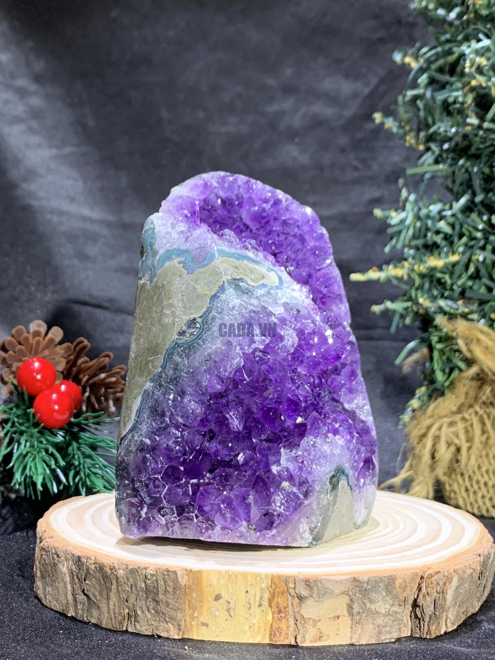 HỐC THẠCH ANH TÍM NHỎ – SMALL AMETHYST GEODE (TV436), KL: 0,44KG, KT: 11*7,5CM