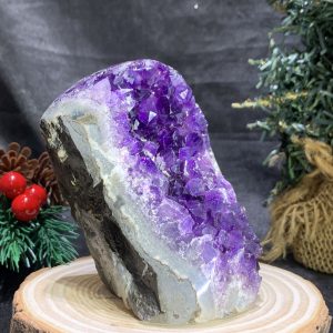 HỐC THẠCH ANH TÍM NHỎ – SMALL AMETHYST GEODE (TV465), KL: 0,45KG, KT: 10,5*7CM