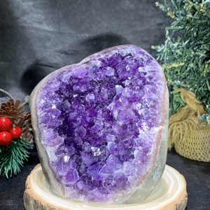 HỐC THẠCH ANH TÍM NHỎ – SMALL AMETHYST GEODE (TV447), KL: 0,835KG, KT: 12*10CM