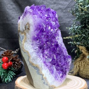 HỐC THẠCH ANH TÍM NHỎ – SMALL AMETHYST GEODE (TV451), KL: 1,065KG, KT: 13*9CM