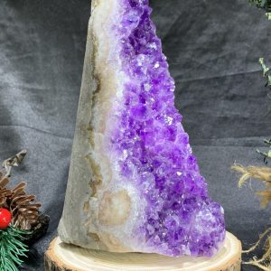 HỐC THẠCH ANH TÍM NHỎ – SMALL AMETHYST GEODE (TV450), KL: 0,915KG, KT: 17*6CM