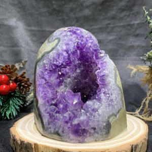 HỐC THẠCH ANH TÍM NHỎ – SMALL AMETHYST GEODE (TV434), KL: 0,44KG, KT: 11*8CM