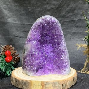 HỐC THẠCH ANH TÍM NHỎ – SMALL AMETHYST GEODE (TV495), KL: 0,6KG, KT: 11*7,5CM