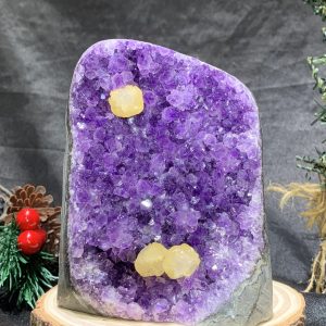 HỐC THẠCH ANH TÍM NHỎ – SMALL AMETHYST GEODE (TV494), KL: 0,635KG, KT: 12*8CM
