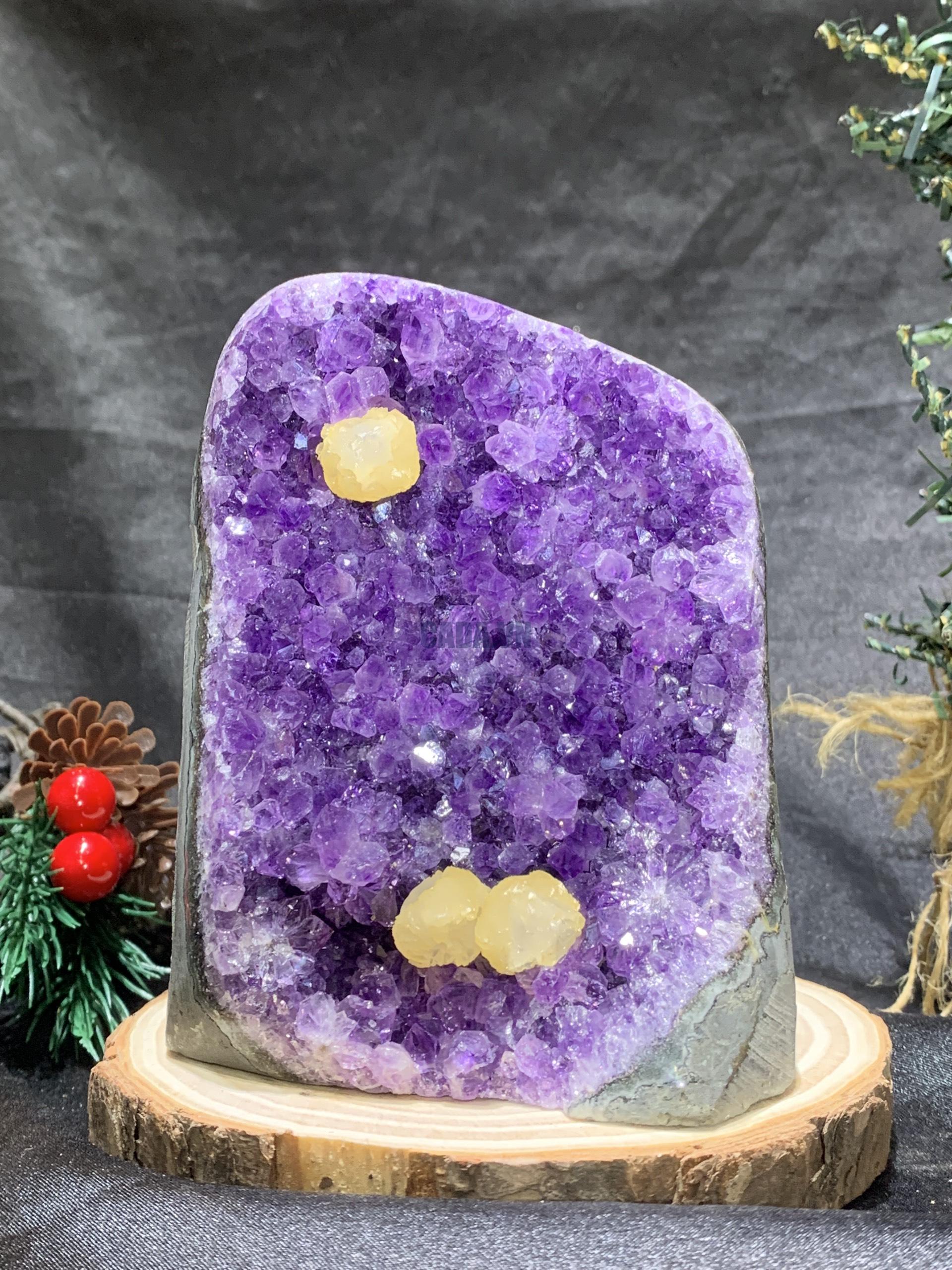 HỐC THẠCH ANH TÍM NHỎ – SMALL AMETHYST GEODE (TV494), KL: 0,635KG, KT: 12*8CM