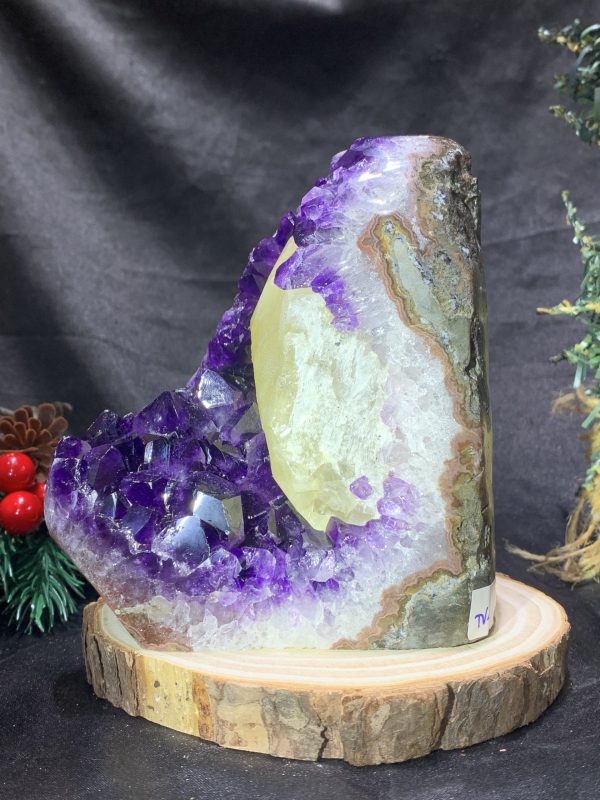 HỐC THẠCH ANH TÍM NHỎ – SMALL AMETHYST GEODE (TV437), KL: 1,18KG, KT: 14*9CM