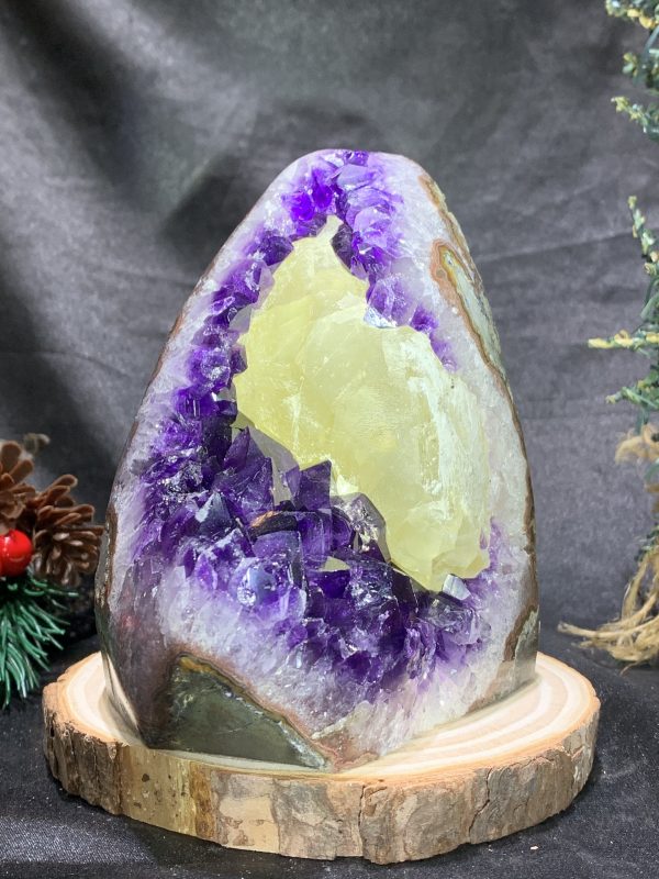 HỐC THẠCH ANH TÍM NHỎ – SMALL AMETHYST GEODE (TV437), KL: 1,18KG, KT: 14*9CM