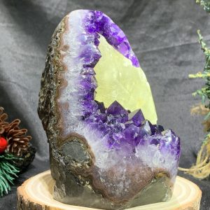 HỐC THẠCH ANH TÍM NHỎ – SMALL AMETHYST GEODE (TV437), KL: 1,18KG, KT: 14*9CM
