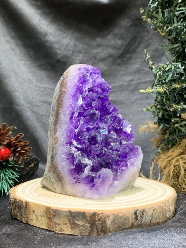 HỐC THẠCH ANH TÍM NHỎ – SMALL AMETHYST GEODE (TV438), KL: 0,385KG, KT: 9*5CM