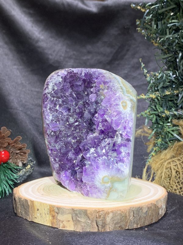 HỐC THẠCH ANH TÍM NHỎ – SMALL AMETHYST GEODE (TV454), KL: 0,57KG, KT: 9,5*7CM