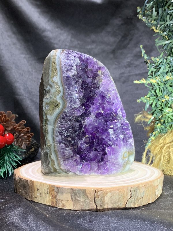 HỐC THẠCH ANH TÍM NHỎ – SMALL AMETHYST GEODE (TV454), KL: 0,57KG, KT: 9,5*7CM
