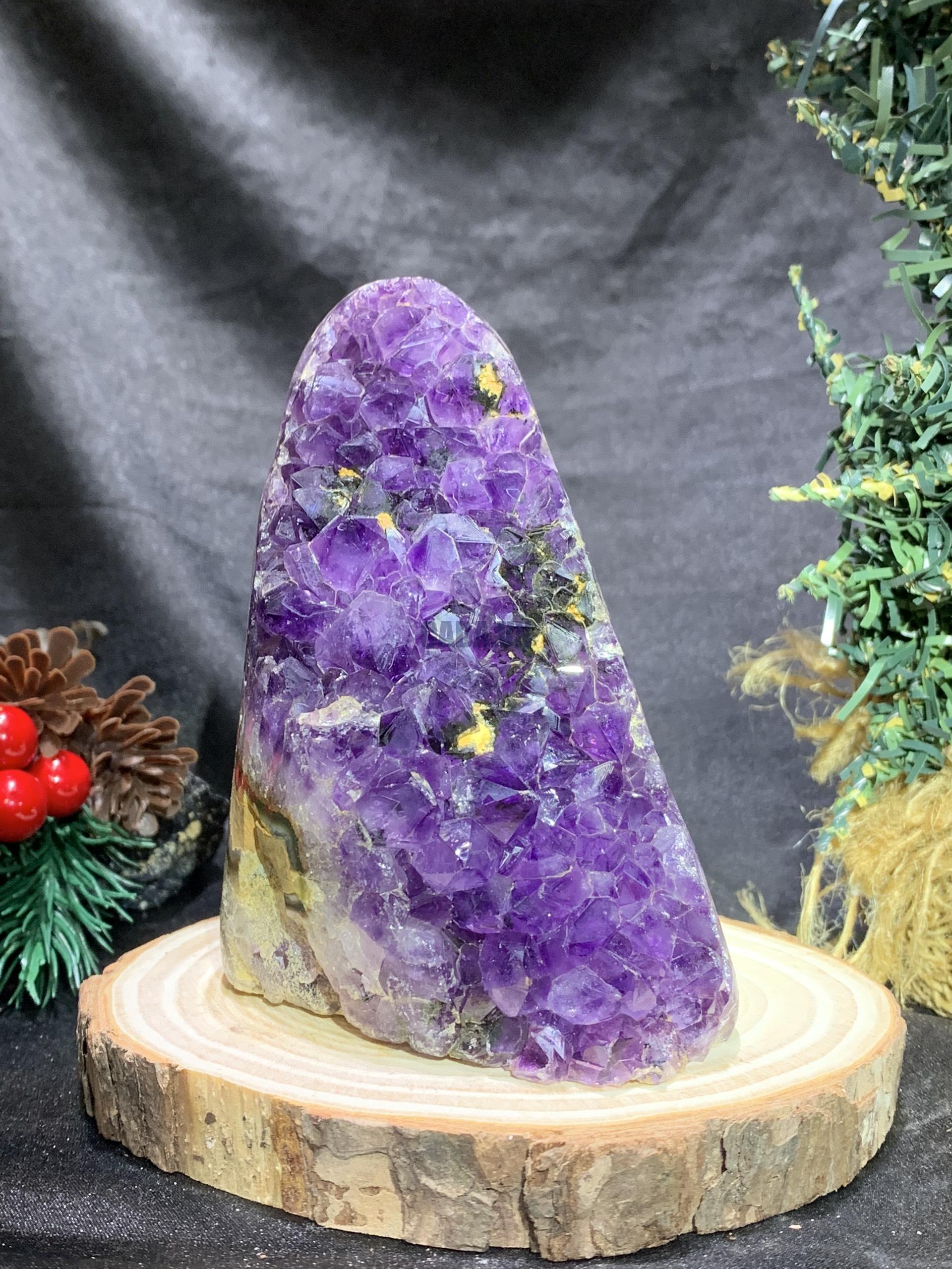 HỐC THẠCH ANH TÍM NHỎ – SMALL AMETHYST GEODE (TV444), KL: 0,58KG, KT: 12*7CM