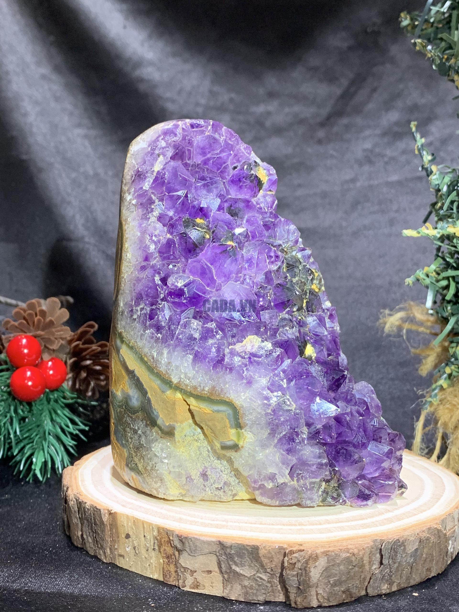 HỐC THẠCH ANH TÍM NHỎ – SMALL AMETHYST GEODE (TV444), KL: 0,58KG, KT: 12*7CM