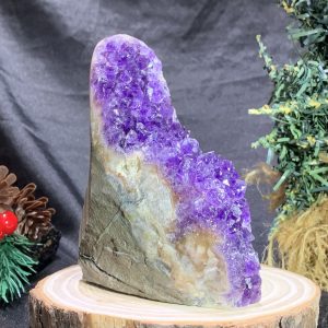 HỐC THẠCH ANH TÍM NHỎ – SMALL AMETHYST GEODE (TV457), KL: 0,495KG, KT: 13*4CM