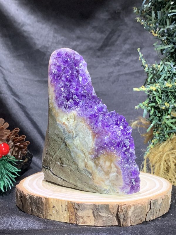HỐC THẠCH ANH TÍM NHỎ – SMALL AMETHYST GEODE (TV457), KL: 0,495KG, KT: 13*4CM